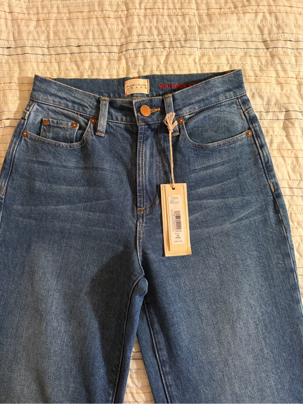 Alice + Olivia High-Rise Denim BEST INTENTIONS Jeans HTF